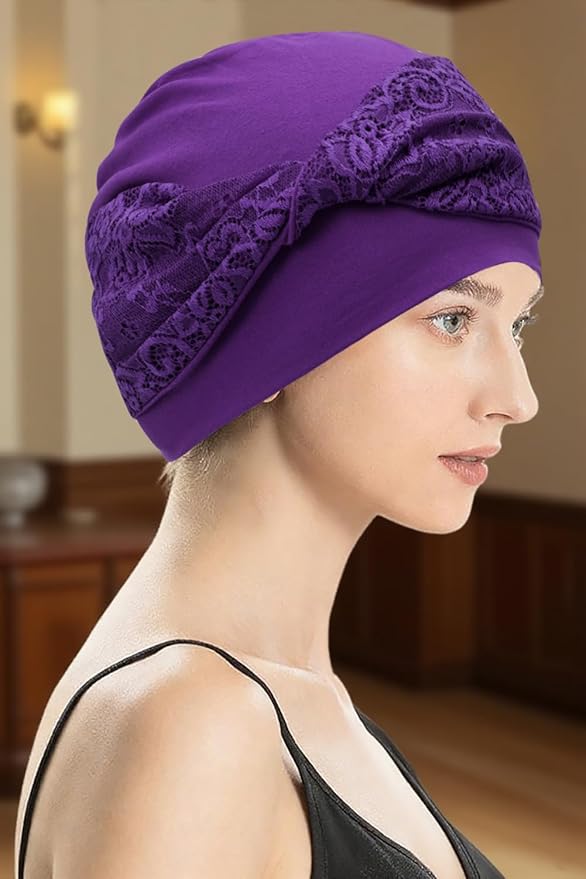 XYIYI Knot Chemo Headwear for Womens Cancer Patients, Stretchy Chemotherapy Headwraps Beanie Hats