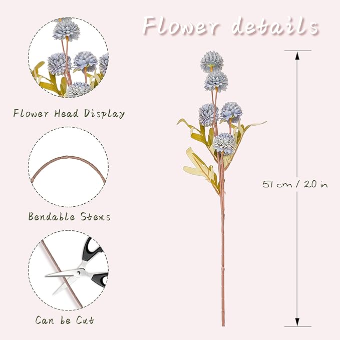 ZMTECH 12pcs Fake Flowers for Vase, Fall Bouquet Artificial Flowers for Home Decor, Silk Flowers with Stems for DIY Floral Arrangements Vase Fillers Home Decorations