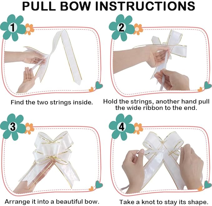 WEWILUCK Pink Pull Bows for Presents - 15PCS 6 Inch Gift Bows for Gift Baskets, Flower Paper Wrapping, Ideal for Women, Party, Valentines Day, and More