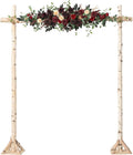 Ling's moment Wedding Arch Flowers - 6.5FT Floral Garland for Ceremony Arbor Backdrop Decoration - Artificial Rose Floral Swag for Sweetheart Table Birthday Party, Baby Shower, Masala Red