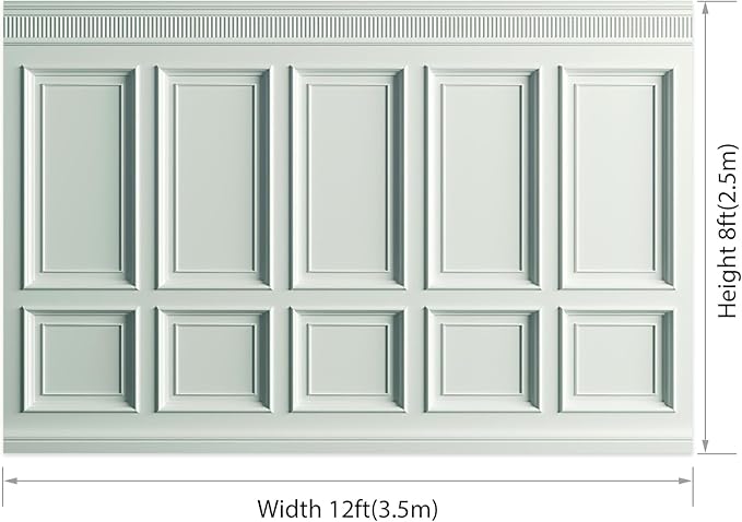 AOFOTO Vintage Room Inside Backdrop Classic French Frame Light Green Walls Photo Background for Wedding Bridal Shower Party Banner Home Headboard Decor Wall Photo Studio Booth Props 12x8ft