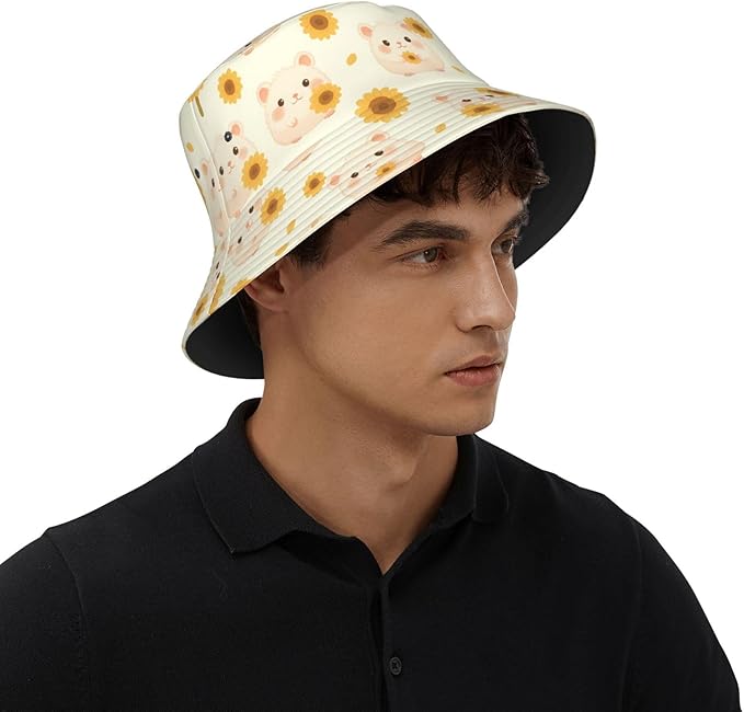 Christmas Navy Blue Tree Bucket Hat Novelty Sun Hats Trendy Fisherman Cap for Men and Women