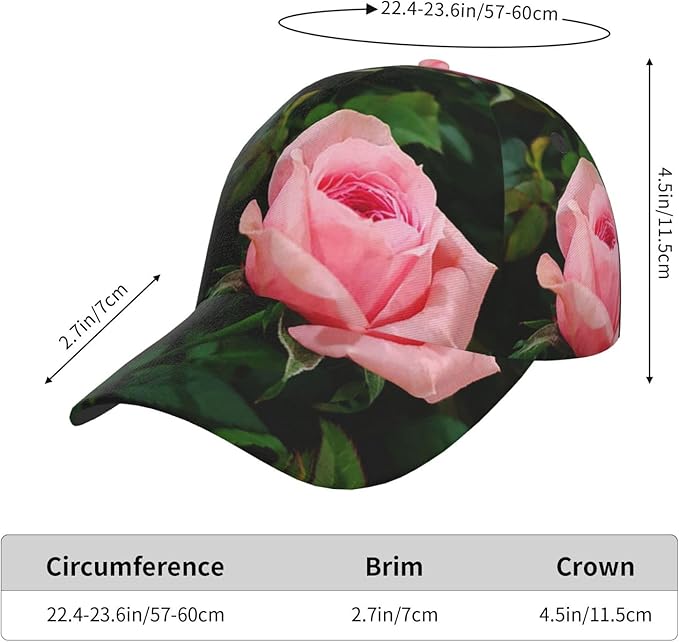 Rose Snapback Cap Womens Baseball Hats Flower Floral Sun Cap Women's Baseball Caps Cute Hats