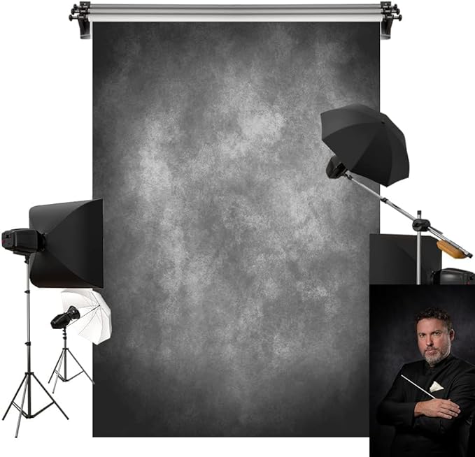 Kate 5x7ft Gray Texture Backdrop Gray Purple Abstract Portrait Headshot Backgrounds for Photoshoot, Photo Video Studio Prop