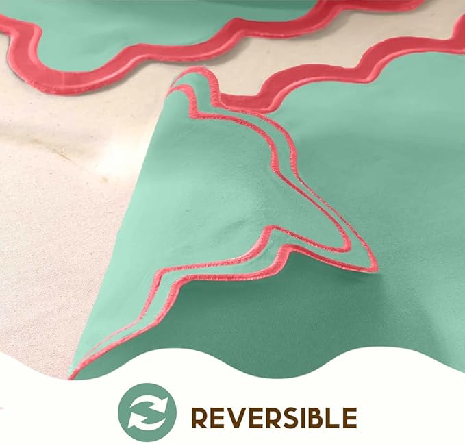 Folkulture Christmas Placemats | Set of 4, 13 x 19 Inches 100% Cotton Boho Place Mats or Heat Resistant Table Mats | Red Placemat or Green Table Place Mats | Christmas Table Decorations