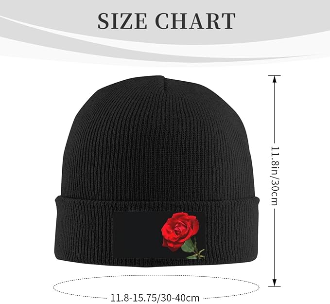Cute Rose Beanie Hat Rose Beanie Cap Rose Flower Knitted Beanies Flower Knit Hats Winter Hat for Women Men