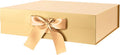 GREEN BEAN Large Gift Box with Lid for Present 13x9.7x3.4 Inches, Gold Magnetic Luxury Gift Box with Ribbon, Christmas Bridesmaid Proposal Gifts Box (Glossy Gold)