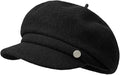 Women Retro Classic Visor Newsboy Cabbie Cap Beret Hats with Flower Buckle for Woman Ladies