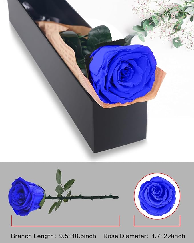 Blue Rose Flowers Gifts for Women: Preserved Roses Birthday Christmas Anniversary for Mom Girlfriend Wife Grandma