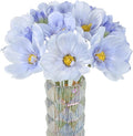 INSUNX 5 Bouquet Cosmos Artificial Flowers Light Blue Fake Daisy Flowers 15Pcs Faux Wildflowers Silk Flowers for Wedding Garden Home Party Table Centerpieces Cake Decor (Light Blue)