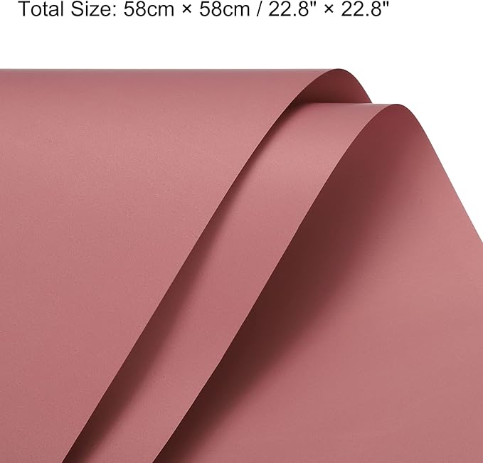MECCANIXITY 20 Pcs Flower Wrapping Paper 22.8x22.8 Inch Waterproof Florists Wrapping Paper for Florist Bouquet Supplies, DIY Crafts, Gift/Gift Box Packaging Dark Red