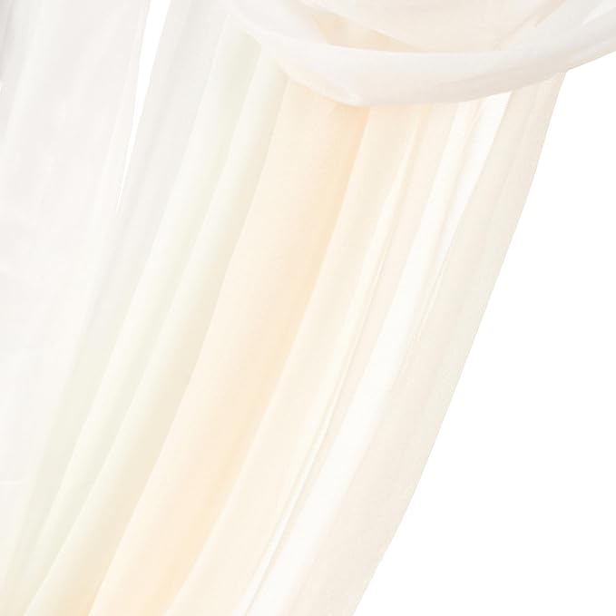 Artificial Wedding Arch Flowers Kit Pack of 5,2pcs Floral Swag Arrangement and 3pcs Fabric Drap for Wedding Ceremony Reception and Backdrop (Champagne and White)