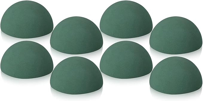 8Pcs Round Floral Foam Blocks Dry Half Blocks for Artificial Plant Arrangements Party & Wedding Decorations Flower Foam Block for Flower Arrangements