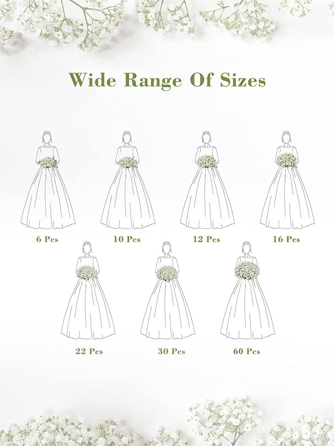 Yastouay Babys Breath Artificial Flowers, 12Pcs Fake Babys Breath Flowers Artificial Bulk, Real Touch Faux Babies Breath Gypsophila Bouquet for Wedding Centerpiece Floral Arrangement Party Decor