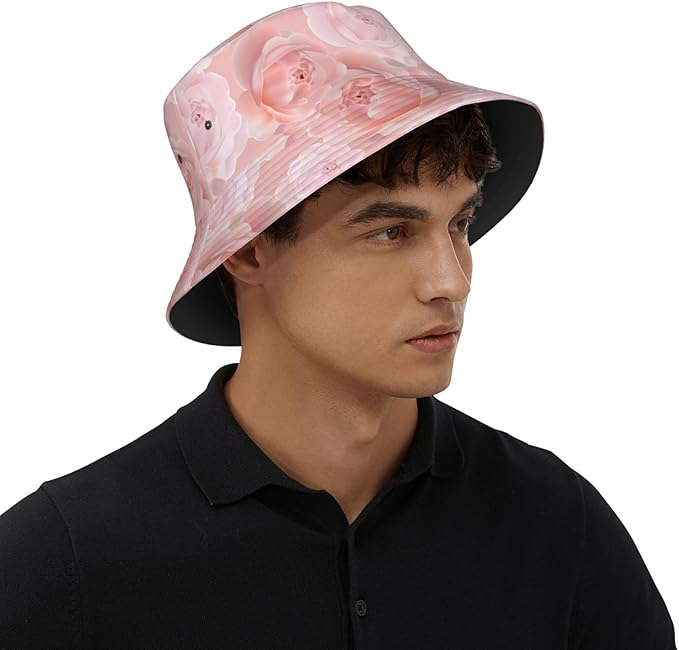 Rose Bucket Hat Womens Fisherman Hat Flower Sun Hats Cute Caps Rose Flower Hats for Women Outdoor