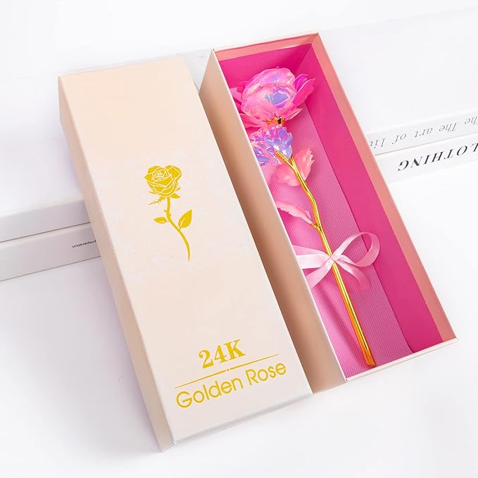 Birthday Gifts for Women Mom, Galaxy Glass Rose Forever Preserved Flowers Eternal Crystal Roses Christmas Rose Gifts for Grandma Wife Sister Her Friends, Light Pink