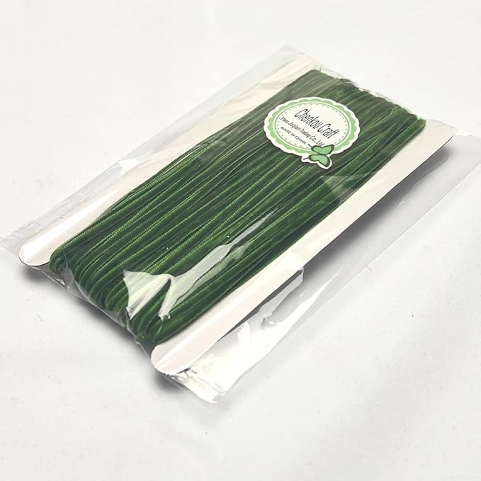 Chenkou Craft Green 25 Yards 1/8" 3mm Velvet Ribbon Lots Bulk (Green, 1/8"(3mm))