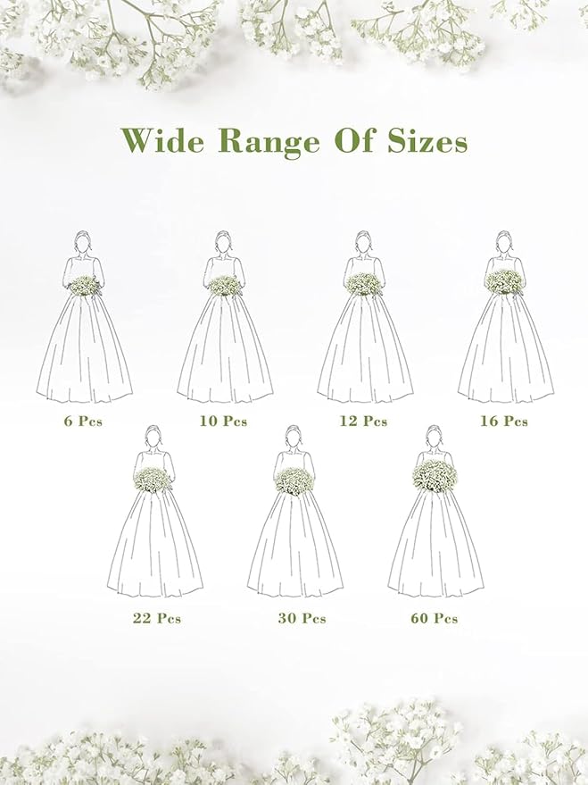 Yastouay Babys Breath Artificial Flowers, 21Pcs Fake White Babys Breath Flowers Artificial Bulk, Real Touch Faux Babies Breath Gypsophila Bouquet for Wedding Floral Arrangement Party Decor