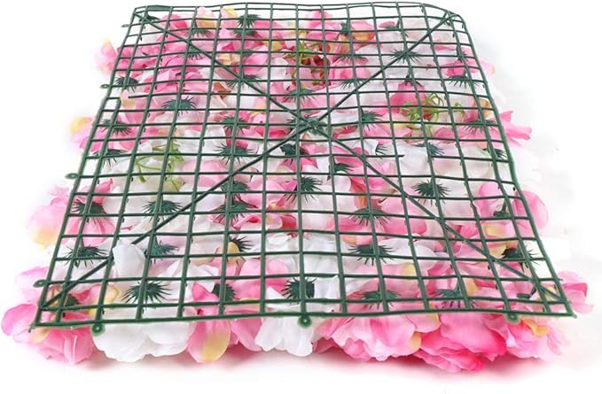 LOYALHEARTDY 8 Pack Artificial Flower Wall Panels 24" x 16" Flower Wall Panel Wall Backdrop Faux Hydrangea and Rose Flower Backdrop Panels for Flower Wall Decor Wedding Party Event Decoration