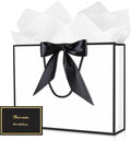 JMANNI Gift Bag, 1PCS Gift Bags Large with Ribbon and 1 Greeting Cards 2 Tissue Paper, Portable Paper Gift Bag with Handles, Birthday Gift Bags,Present Bags for Wedding Party Mothers Day