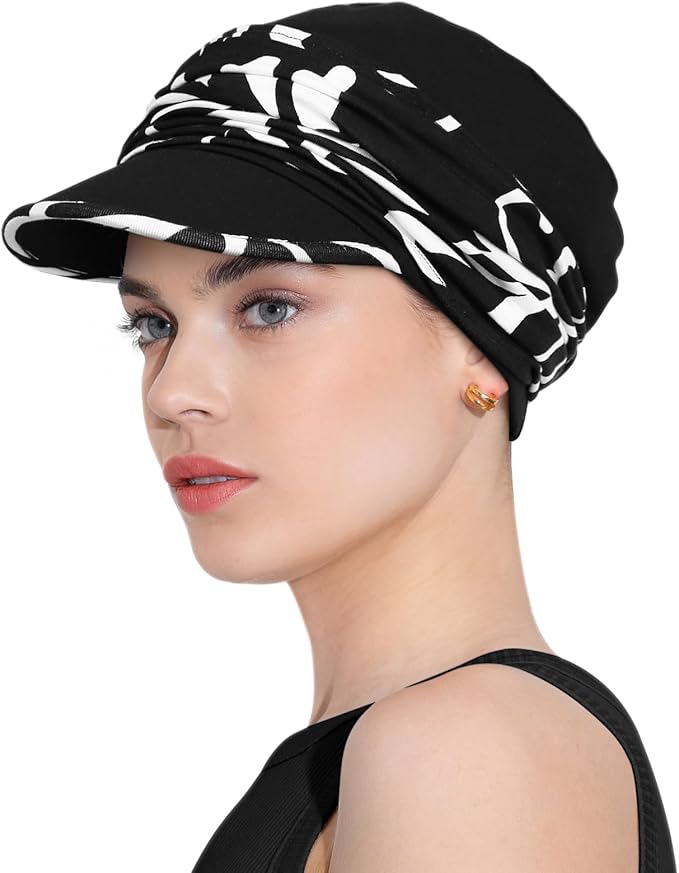 Chemo Headwear Viscose Newsboy Cap for Women Fall and Winter Hats