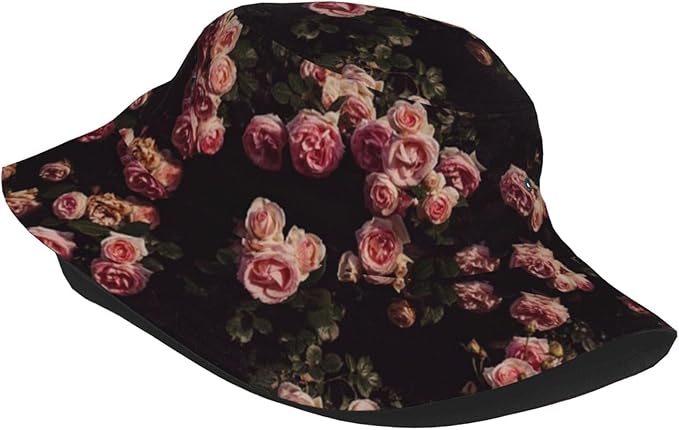 Rose Bucket Hat Womens Fisherman Hat Flower Sun Hats Cute Caps Rose Flower Hats for Women Outdoor