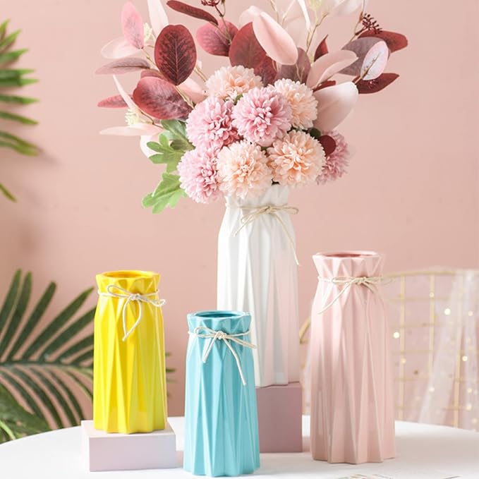 Ceramic White Vase Flower Vase for Home Decor Modern Style 9.5 inch Tall Vase for Table Shelf Home Decor Vase for Fireplace Bedroom Kitchen Living Room Wedding Office Desk Birthday Gifts