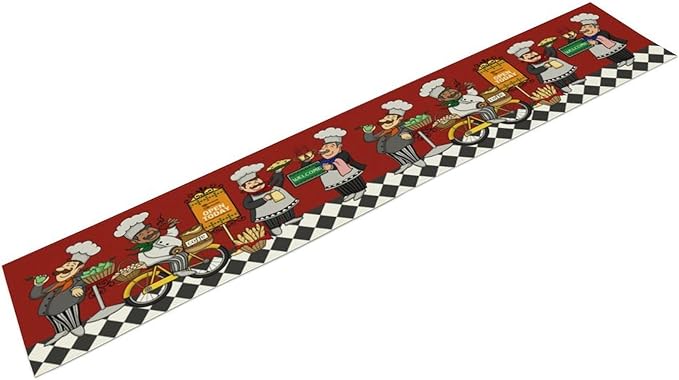 Retro Chef Table Runner,Farmhouse Burlap Table Runners for Party Wedding, Chef Decorations for TKitchen, Chef Kitchen Decor 13x60inch
