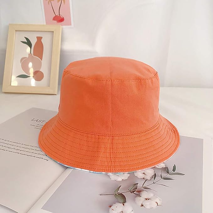 XYIYI Cute Bucket Hat Beach Fisherman Hats for Women, Reversible Double-Side-Wear