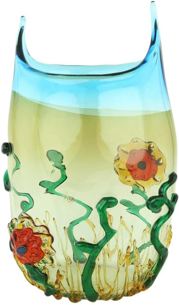 Glass Of Venice Murano Glass Abstract Flower Vase