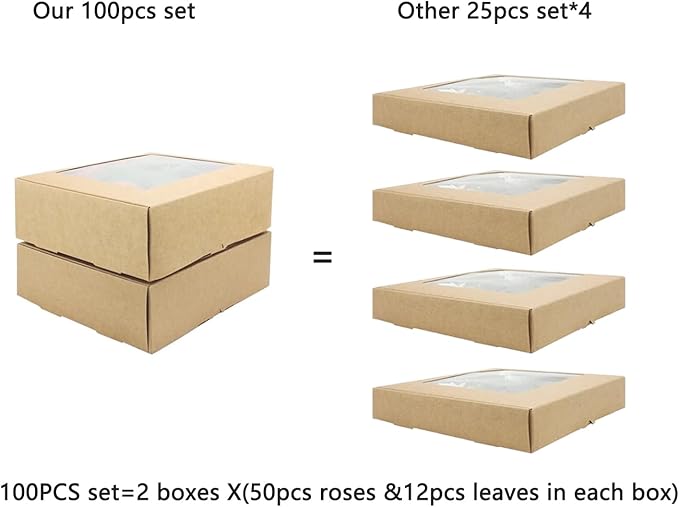100PCS Warm Taupe Artificial Flowers Roses Real Looking Foam Fake Roses with Leaves for DIY Wedding Bouquets Bridal Shower Party Decorations (Warm Taupe, 100)