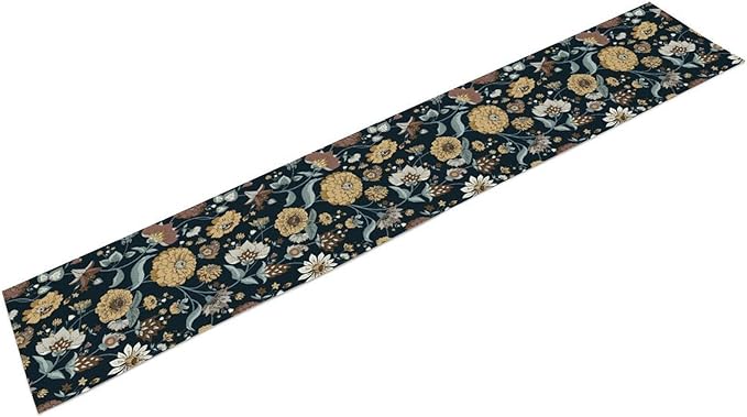 Boho Floral Table Runner Bohemian Floral Vintage Home Kitchen Dining Table Decoration 13x60 Inch 1PCS