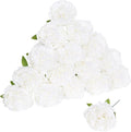 Peony Artificial Flowers 16pcs Fake Peonies Bulk White Silk Flowers Faux Peony Flowers Silk Peonies Heads with Stem Realistic Flowers for Home Wedding Party Festival Decor (Pure White)