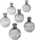 Serene Spaces Living Set of 6 Small Smoke Grey Ball Bud Vases, Transparent Glass Vases for Weddings, Events, Parties, Floral Centerpieces for Home Decor, Measures 4" Tall