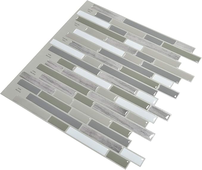 Art3d Peel and Stick Wall Tile for Kitchen/Bathroom Backsplash, 12"x12" (Multi)