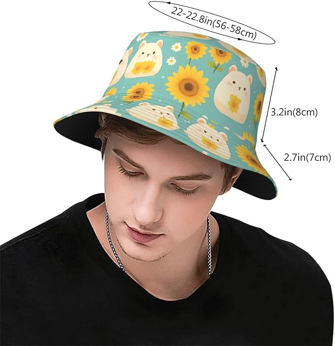 Cute Potted Cactus Bucket Hat Novelty Sun Hats Trendy Fisherman Cap for Men and Women