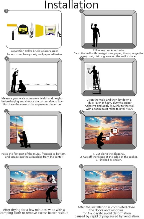 Sunset Over The sea, Blue Sky, White Clouds and sea Water Form a Beautiful Natural Landscape Wallpaper, Large Background Wall murals(Non-self-Adhesive)