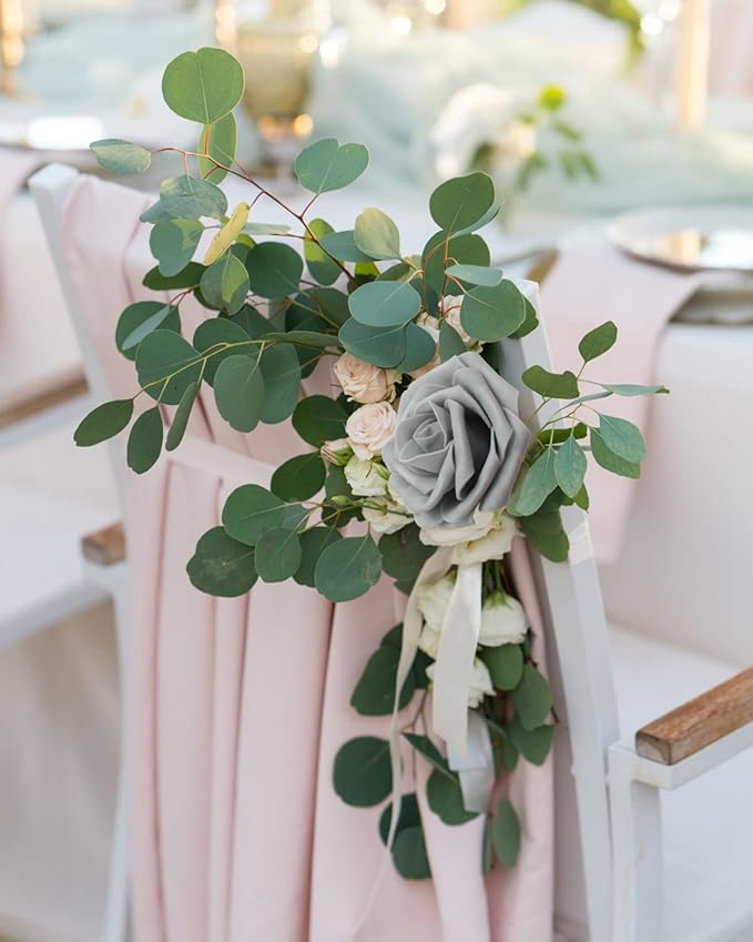 JOYLEX Artificial Flowers Realistic Roses, 50pcs Real Looking Fake Roses with Stem for DIY Wedding Bouquets Centerpieces Bridal Shower Party Home Romantic Decorations (Regular 3" - 50pcs, Grey)