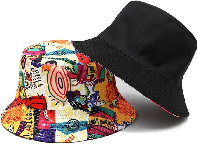 XYIYI Cute Bucket Hat Beach Fisherman Hats for Women, Reversible Double-Side-Wear