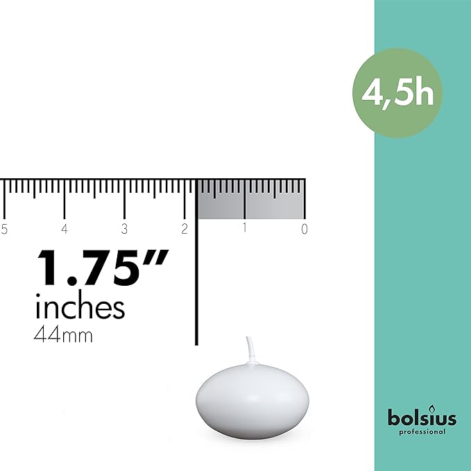 Bolsius Unscented 1.75" Floating Candles – Set of 160 White Floating Candles – Cute and Elegant Burning Candles – Candles with Nice and Smooth Flame – Party Accessories