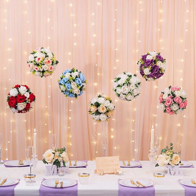 Sziqiqi Pack of 2 Fake Flowers, Silk Rose Flowers, Suit for Wedding/Party Centerpiece Road Lead Flower Rack Decorations, 2 Pieces