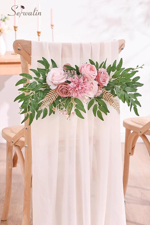 Serwalin Artificial Flowers Dusty Pink Silk Fake Flowers for DIY Wedding Bouquets Cake Flowers Spring Decor Table Centerpieces Arrangements Baby Shower Decoration