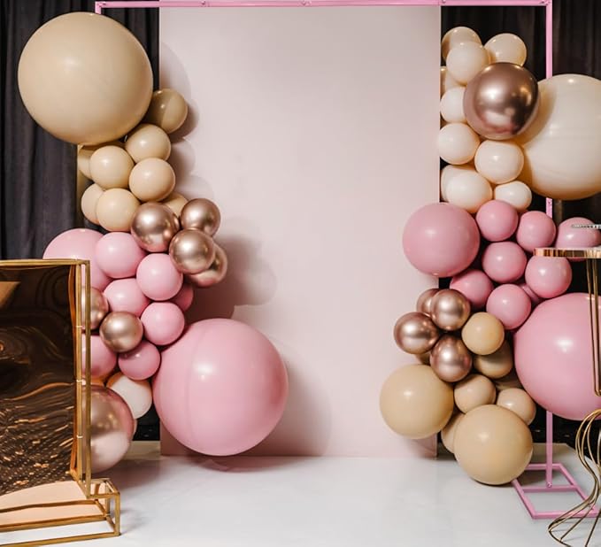 6.6FT Pink Metal Wedding Arches for Ceremony Square Balloon Arch Stand Rectangular Backdrop Stand for Anniversary Birthday Party Bridal Shower Home Indoor Outdoor Decoration