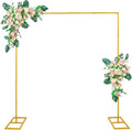 8.2FT Gold Metal Wedding Arches for Ceremony Square Balloon Arch Stand Rectangular Backdrop Stand for Anniversary Birthday Party Bridal Shower Home Indoor Outdoor Decoration