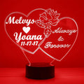 Custom Love & Heart LED Sign Night Light Lamp with Remote, Light Up Display with Personalized Name or Image, Customized and Made in The USA, Clear Acrylic Home Decor Design with 16 Colors, 4 Modes