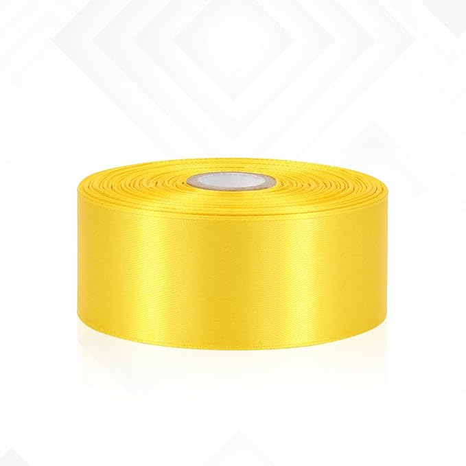 Yellow Satin Ribbon 1-1/2 Inch 30 Yards, Yellow Ribbon for Gift Wrapping, Flower Bouquet, Crafts, Baby Shower, Christmas, Easter and Bow Making