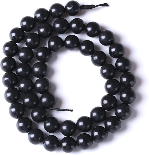 12MM 32PCS Natural Stone Shungite Beads Crystal Loose Beads for Jewelry Making DIY Bracelet