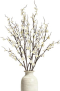 4 Pcs Cherry Blossom Branches 39 Inch White Fake Flowers Spring Decorations for Home Decor, Artificial Flowers Long Stem Branches for Vase Wedding Office Party Table Decor Centerpieces