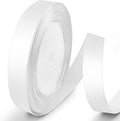 25 Yards 5/8 inch Satin Ribbon, Solid Color Fabric Ribbon Perfect for Gift Wrapping, Wedding, Handmade Bows, Floral Bouquets and Party Decoration(White)