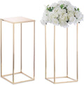 NUPTIO Gold Vases for Centerpieces Wedding - 2 Pcs 23.6 inch Tall Gold Vase Wedding Centerpieces for Tables - Geometric Gold Centerpieces for Table Flower Stand for Table Centerpieces for Weddings